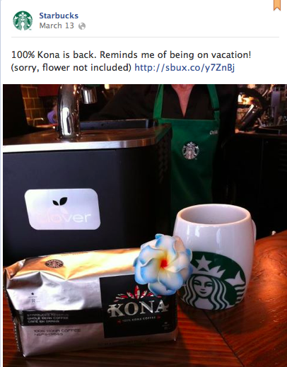 Starbucks' pinned post