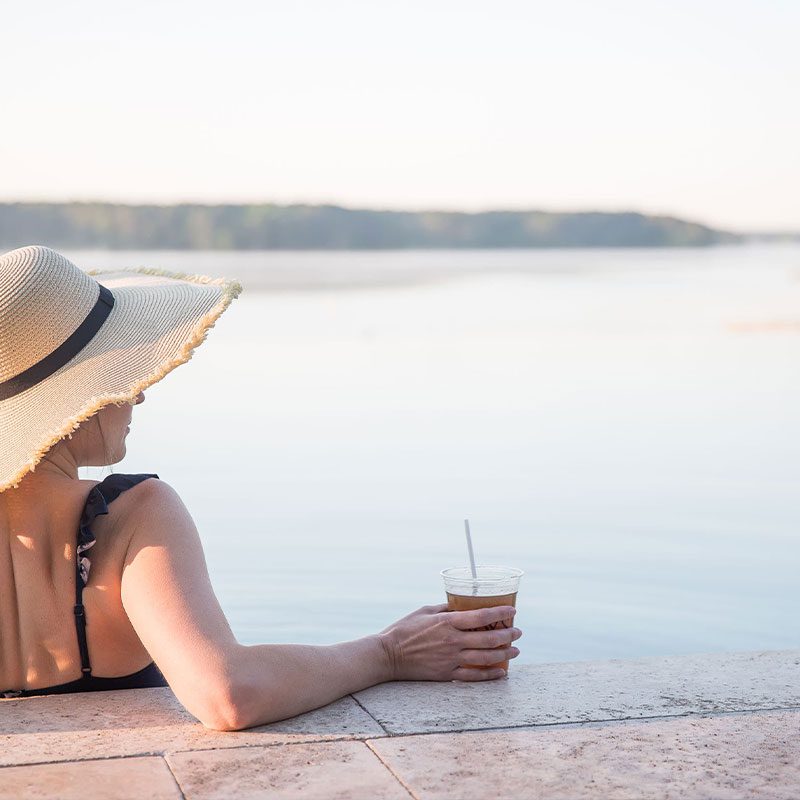 Green County CVB - woman sitting in pool