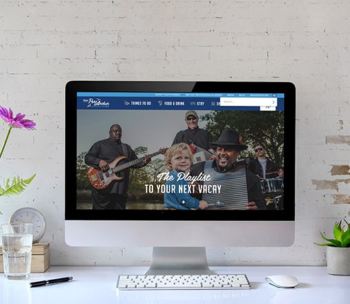 homepage design on Desktop computer mockup