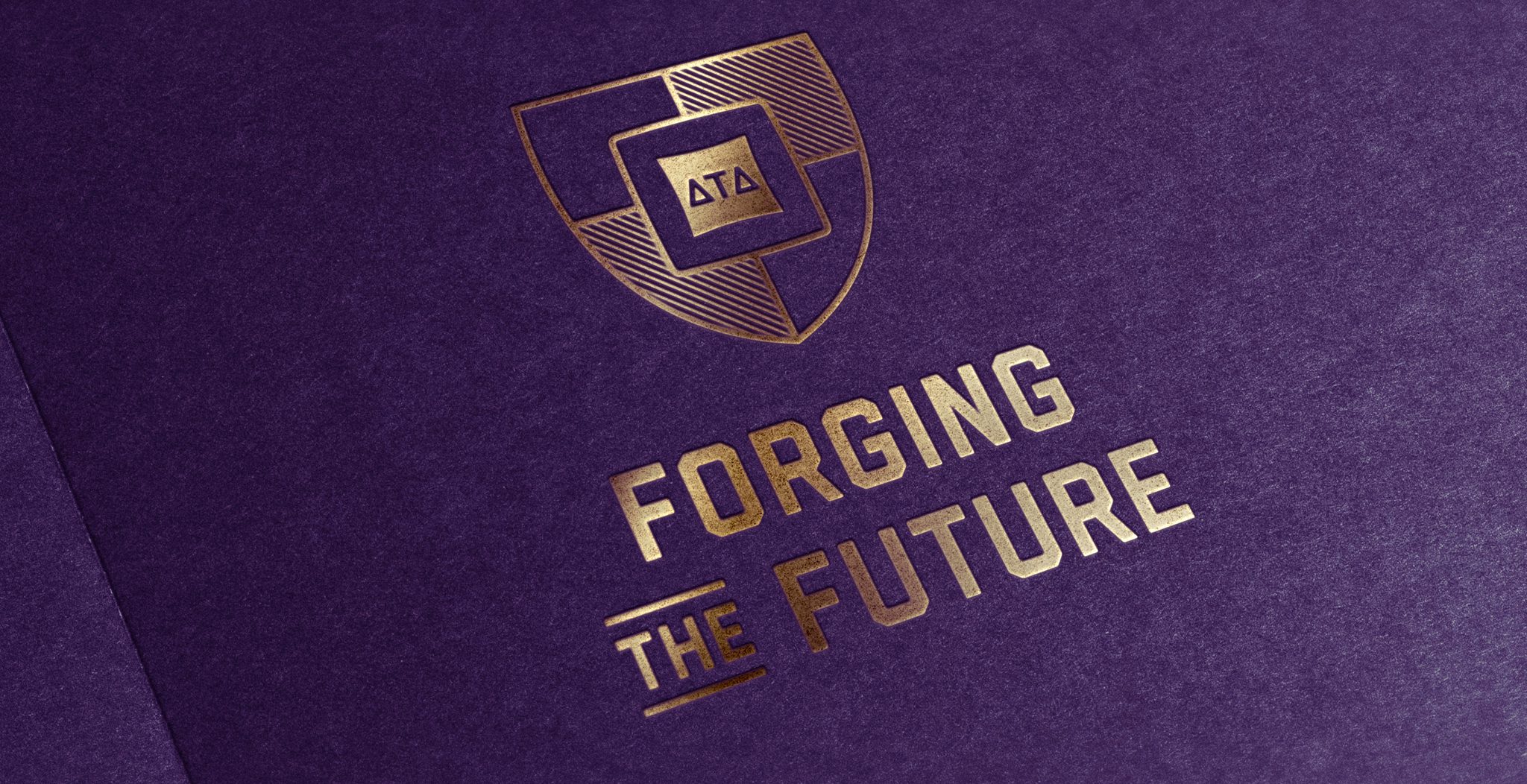 Delta Tau Delta - Forging the Future logo (gold foil)