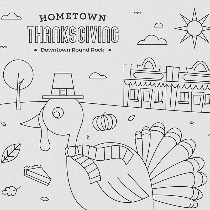 Round Rock Hometown Thanksgiving - Coloring sheet