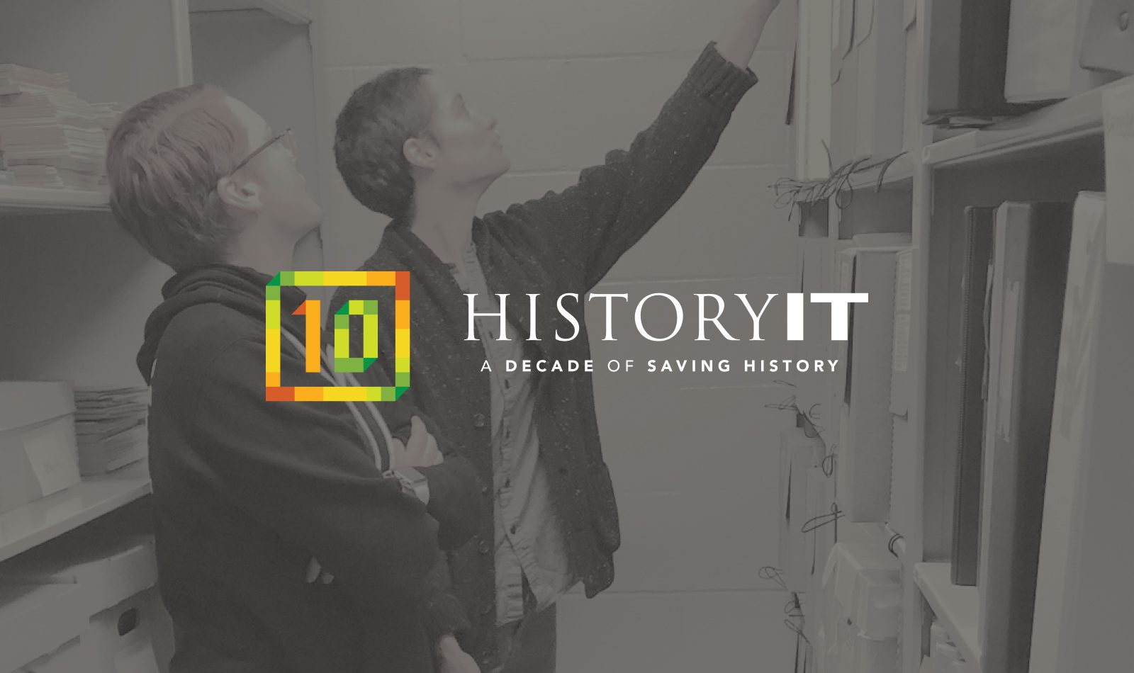 HistoryIT 10-year logo over photo