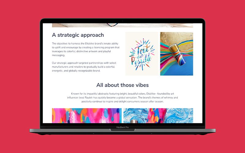 Jewel Branding - website case study page design on macbook