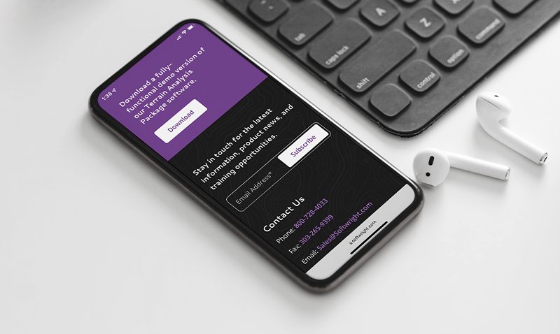 SoftWright website mobile mockup