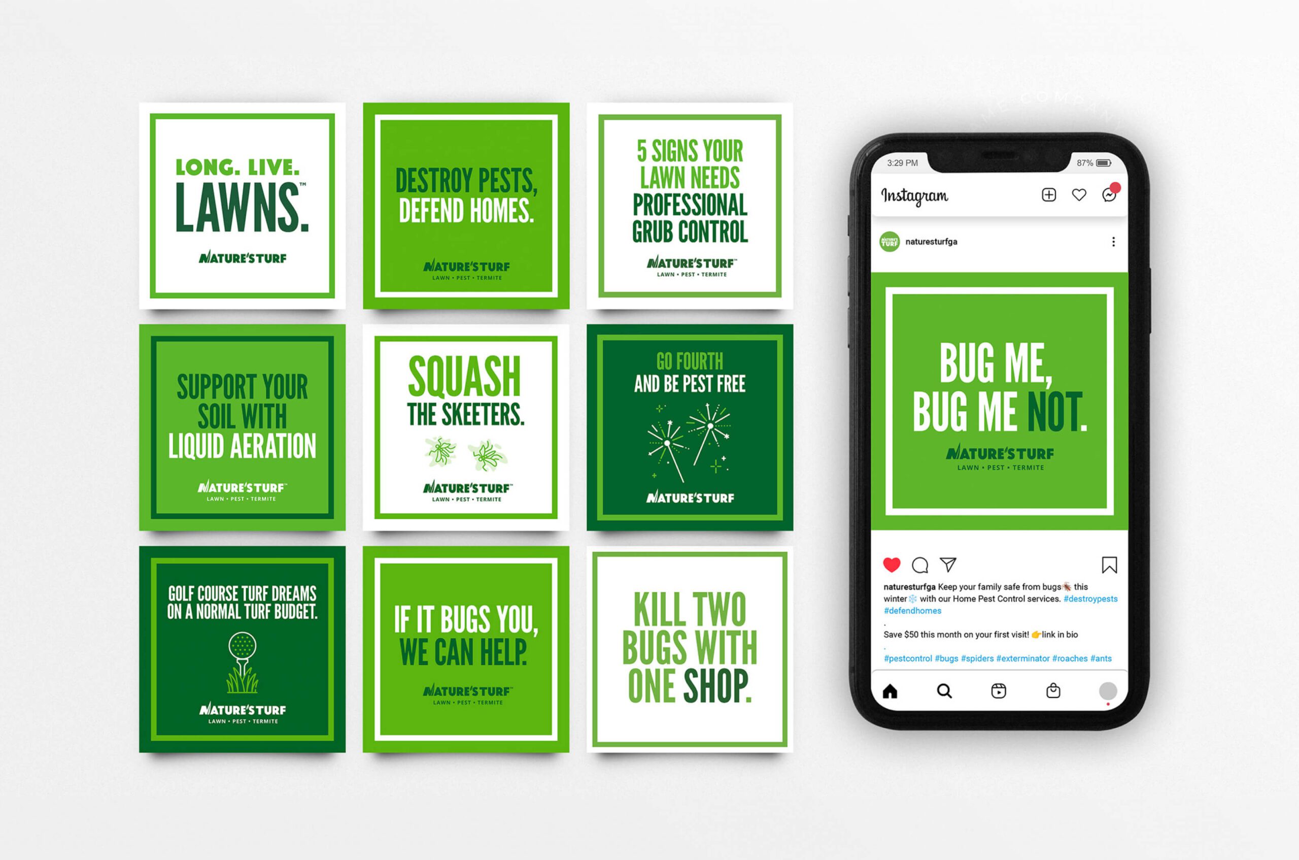 Instagram mock up with additional ad screenshots