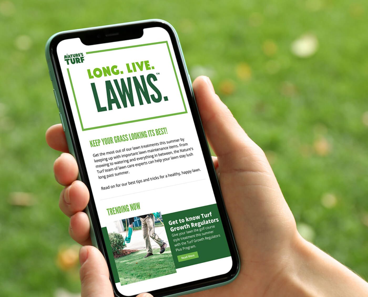 Mobile mock up of eblast template