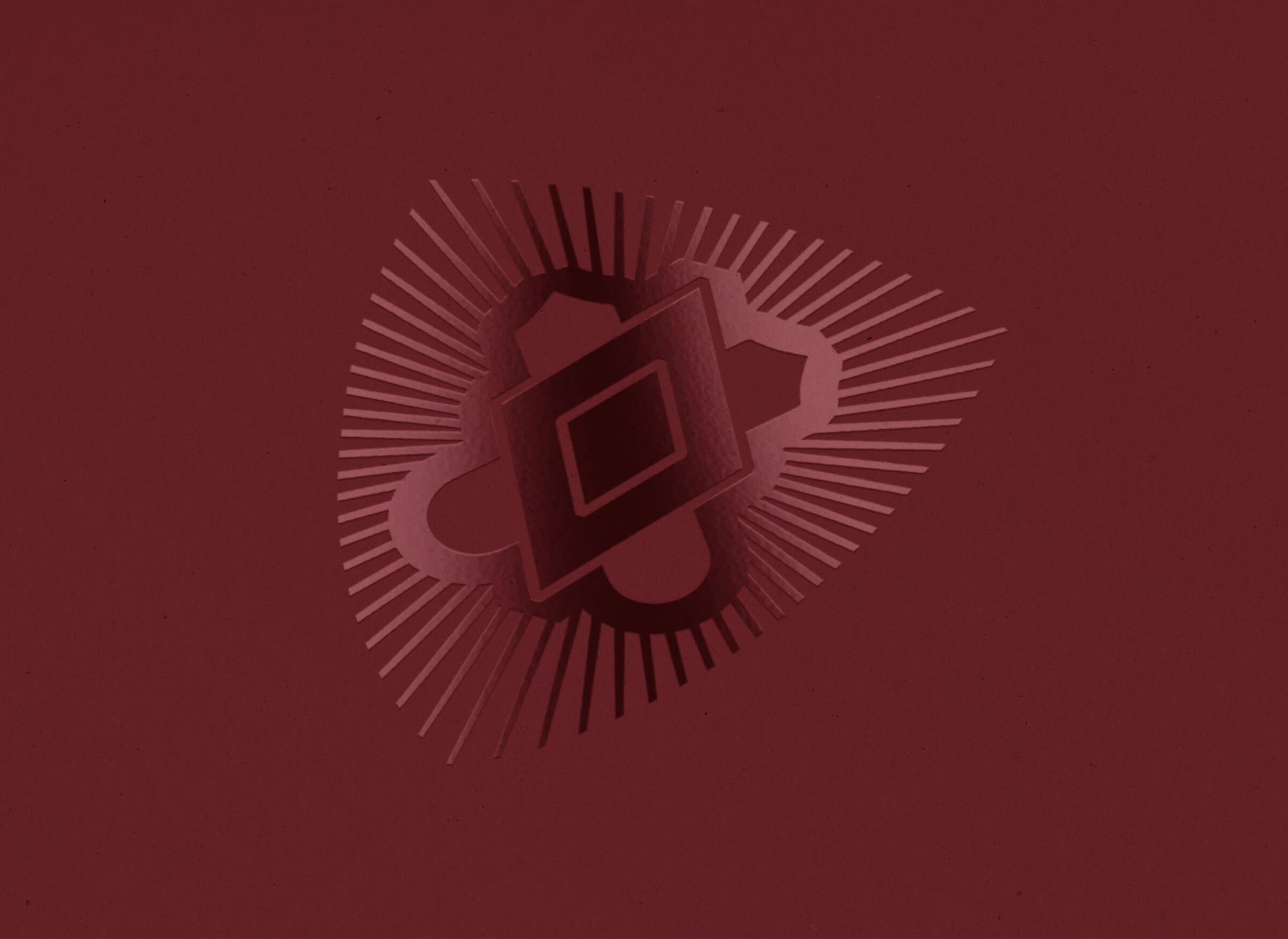 PIKE badge icon, glossy on garnet background