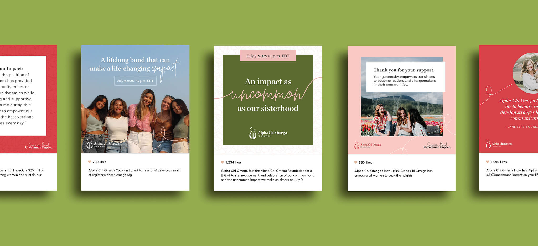Alpha Chi Omega Uncommon Campaign Social Media