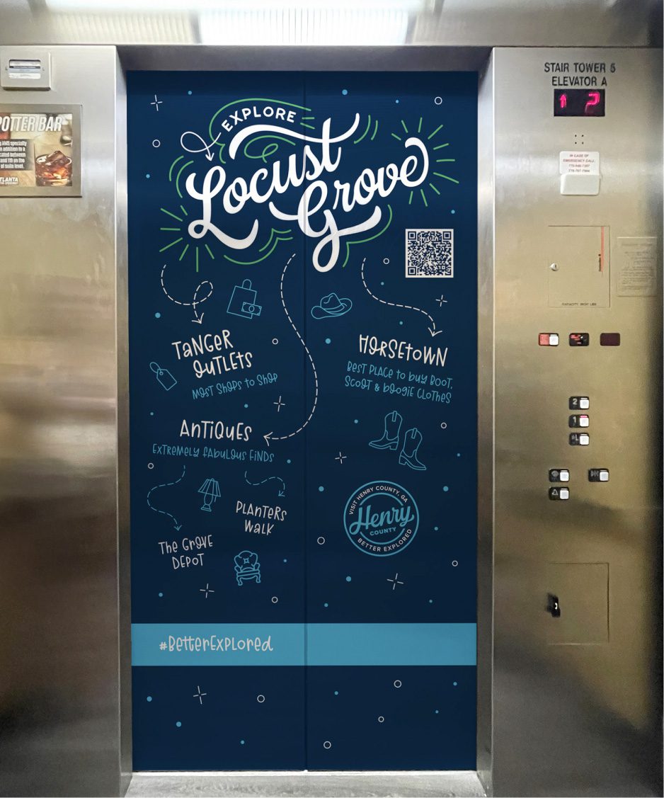 HCCVB-Atlanta Motor Speedway-Elevator Wrap Design-Locust Grove