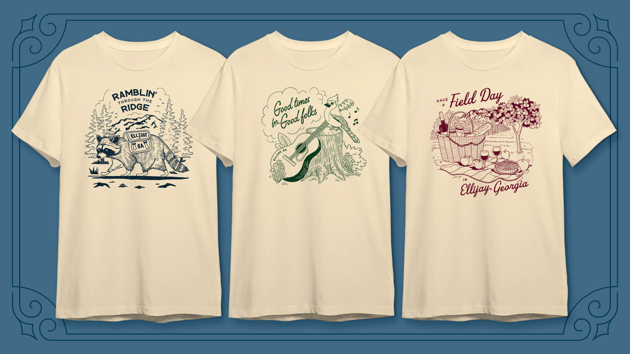 Mockup of three shirts