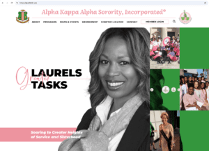 Screenshot of Alpha Kappa Alpha Sorority's homepage
