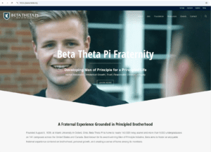 Screenshot of Beta Theta Pi Fraternity's homepage