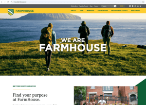 Screenshot of FarmHouse Fraternity's homepage