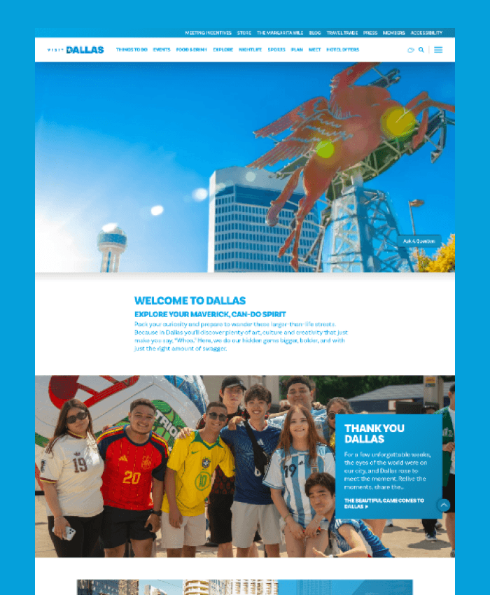 Visit Dallas Website Screenshot